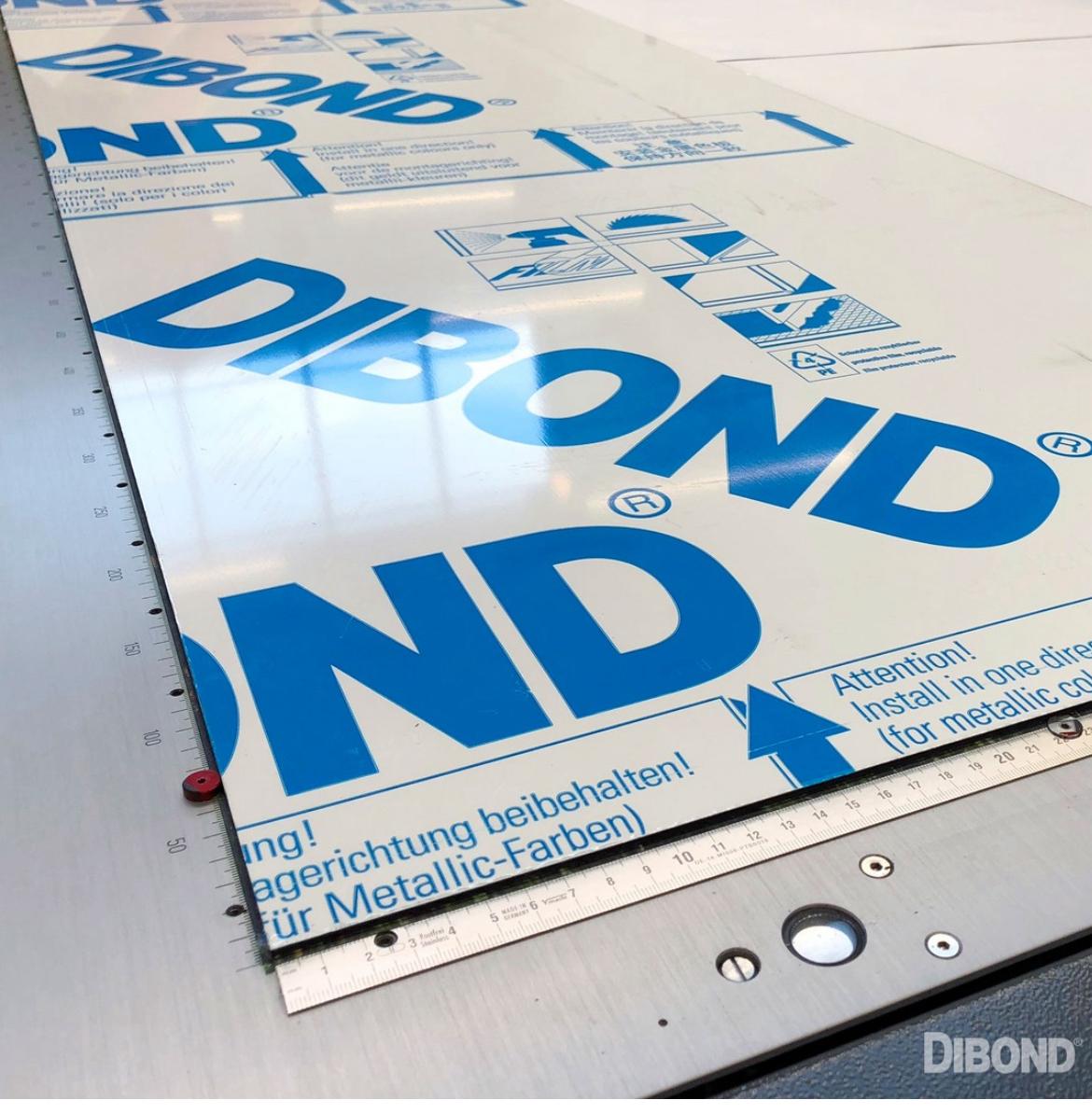 Alucobond panels being installed at a commercial project