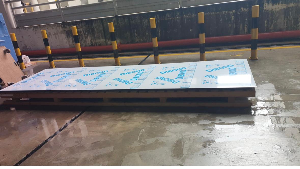 Dibond aluminum composite panels at our warehouse