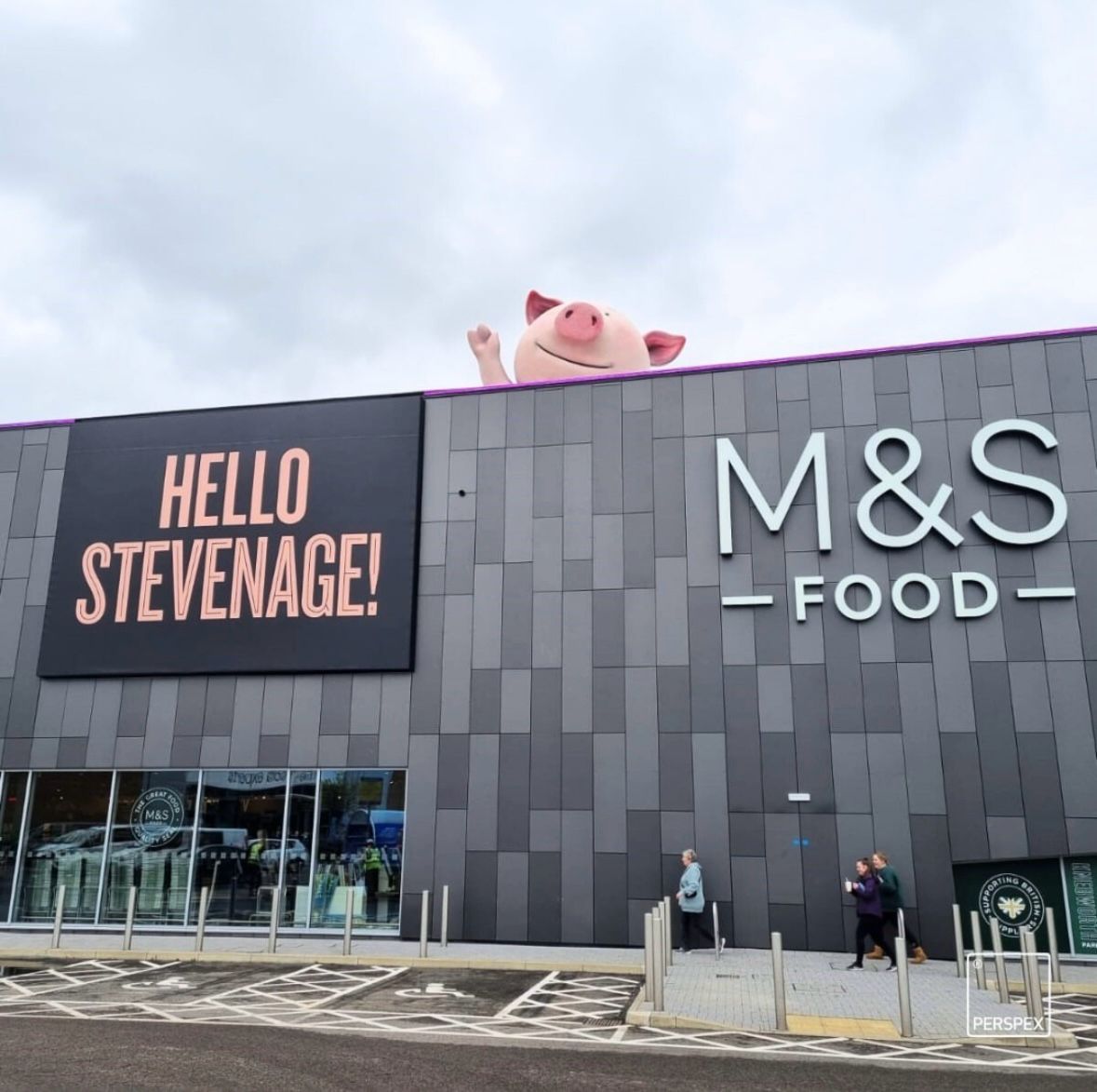 M&S Food store exterior facade cladding